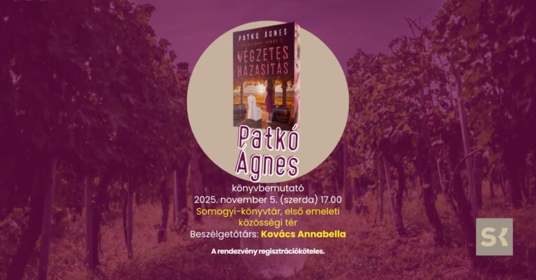 Kultúr○katalógus: Végeztes házasítás – Patkó Ágnes új krimijének bemutatója Kultúr○katalógus: Végeztes házasítás – Patkó Ágnes új krimijének bemutatója