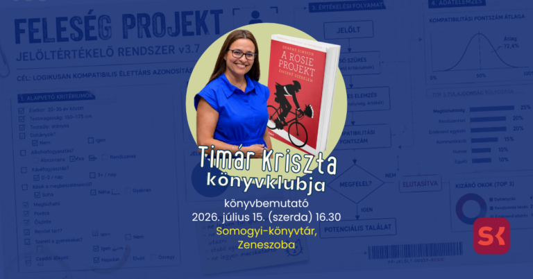 Timár Kriszta Könyvklubja a Somogyiban – Graeme Simsion: A Rosie-projekt